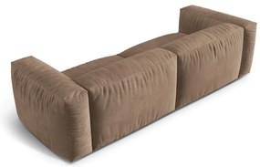 Canapea modulară maro deschis cu tapițerie din catifea 240 cm Martina – Micadoni