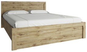 Pat matrimonial 140 cm Deloris (stejar navarra) (fără saltea și somieră). 1052887