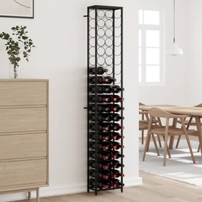 vidaXL Suport sticle vin 57 de sticle, negru 34x18x200 cm fier forjat