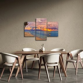 Tablou - Apus de soare la plajâ (90x60 cm)