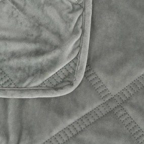 Cuvertură verde prăfuit matlasată din catifea 180x260 cm – Ixia