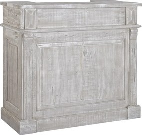 Bar din lemn de mango, natur, cu 2 sertare și 2 rafturi, finisaj natural, 109 x 120 x 50 cm, „Venelles”
