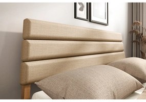 Pat matrimonial în culoare naturală din lemn de stejar 160x200 cm Twig – The Beds