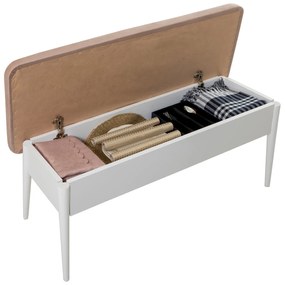 Masă de sufragerie extensibilă cu 2 scaune și bancă Vlasta (alb + maro deschis). 1072380
