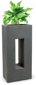 Airflor, ghiveci pentru plante 45 x 100 x 27 cm din fibră de sticlă interior / exterior gri închis