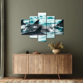 Tablou - Delfini în ocean (150x105 cm)
