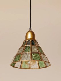 Lustra din sticla texturata si metal patinat, Vitra