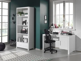 Set Mobilier Cameră Copii ERIK: Birou și Bibliotecă, Alb – Vipack