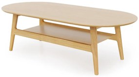 Măsuță de cafea în culoare naturală cu aspect de lemn de stejar 60x130 cm Curved – Woodman