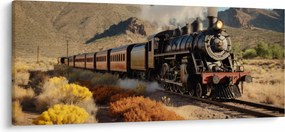 Tablou - Locomotivă cu aburi (120x50 cm)