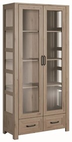 Supermobel Vitrina REVISAL W2D2S, 208x100x43,5, hickory jackson