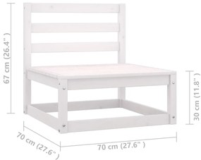 Set mobilier de gradina cu perne, 10 piese, alb, lemn masiv pin Alb, 1, Da