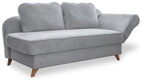 Șezlong gri deschis cu tapițerie din catifea reiată (cu colț pe partea dreaptă) Chic Charlotte – Miuform