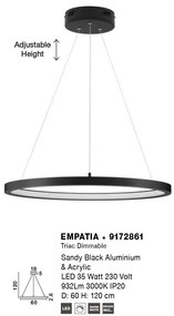 Lustra LED dimabila design circular EMPATIA D-60cm