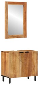 vidaXL Set de mobilier pentru baie 2 piese din lemn masiv de acacia