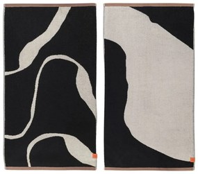 Prosoape negre-albe 2 buc. din bumbac organic 50x90 cm Nova Arte – Mette Ditmer Denmark