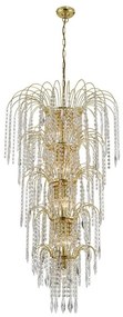 Lustra cristal casa scarii design LUX Waterfall gold 13L