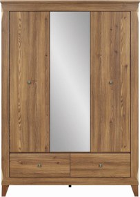 Dulap cu 3 usi si 2 sertare BERGEN, stejar zada Sibiu, PAL, 144x63x202
