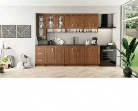 Set bucatarie MARGARET III, nuc, PAL laminat, 260 cm