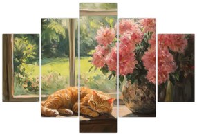 Tablou - Pisică la fereastră (150x105 cm)