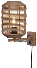 Aplica de perete eco din ratan Tanami tube S, nat