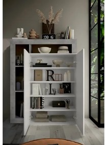 Dulap LENOR alb/gri beton