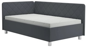 Văliță tapițată EMILE 110x200 cm cu spațiu depozitare și saltea, gri