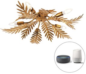 Plafonieră inteligentă vintage aurie 70 cm inclusiv 5 WiFi B35 - Botanica