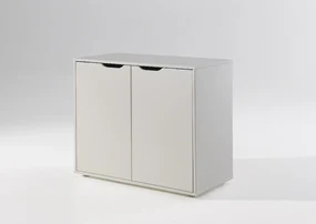 Dulap cu 2 uși din colecția Pino, din MDF lăcuit alb, cu raft interior – Vipack