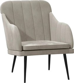 vidaXL Fotoliu, gri deschis, 63x76x80 cm, catifea