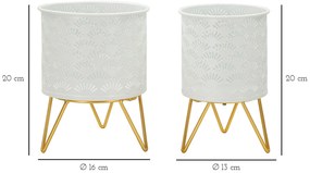 Mauro Ferretti Set Carly Suport Vaza 2 Buc cm Ø 16X20-13X20 | Aosom Romania
