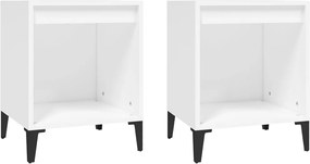 vidaXL Noptiere, 2 buc., alb, 40x35x50 cm