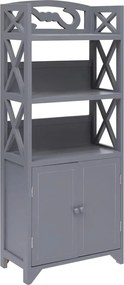 vidaXL Dulap de baie, gri, 46 x 24 x 116 cm, lemn de paulownia