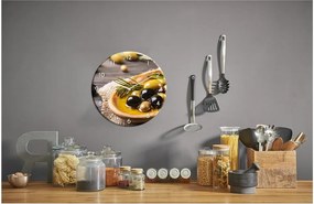 Ceas de perete din sticlă Styler Gold, ø 30 cm