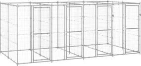 vidaXL Padoc pentru câini de exterior, 9,68 m², oțel galvanizat