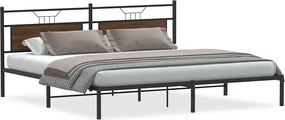 vidaXL Cadru de pat fără saltea Stejar maro 193x201 cm Lemn prelucrat