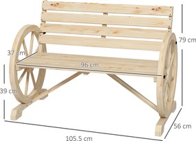 Outsunny Banca Country Fonta 127×60×85 cm – 2‑locuri cu Cotiere Rotative Neagra | Aosom Romania