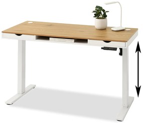 Masă PC Osto 140 (stejar alb + alb). Promo -9%. 1109837