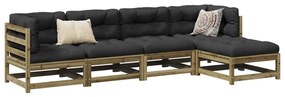 vidaXL Set mobilier de grădină cu perne, 5 piese, lemn de pin tratat