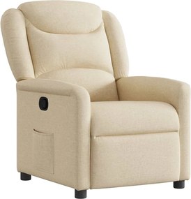 vidaXL Fotoliu rabatabil, crem, material textil