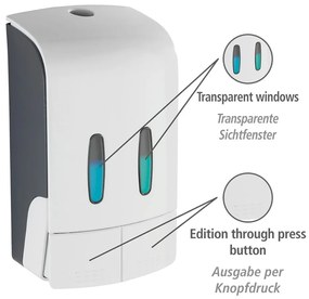 Dozator de săpun lichid alb de montat pe perete din plastic 0.96 l Tartas – Wenko