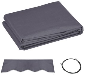 Outsunny Pânză de Schimb pentru Copertină Retractabilă Anti UV 30+, 3.47x2.4 m, Gri | Aosom Romania