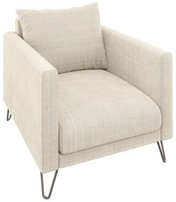 Fotoliu crem cu tapițerie din chenille Freya – Ropez