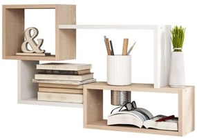 Etajeră de perete TRIO 54x87 cm stejar sonoma/alb