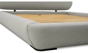 Pat matrimonial gri deschis tapițat cu somieră 140x200 cm Odette – Scandic