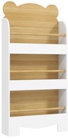 AIYAPLAY Bibliotecă pentru copii, depozitare cărți pentru copii 3 niveluri pentru sală de joacă, cameră de copil, lemn natural | Aosom Romania