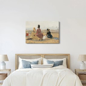Tablou - Eugène Boudin, On the Beach, Trouville, reproducere (90x60 cm)