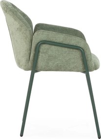 Set de scaune de sufragerie verde 2 buc. tapițat Aslin – MOME