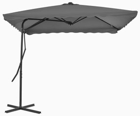 vidaXL Umbrelă soare de exterior, stâlp din oțel, antracit, 250x250 cm
