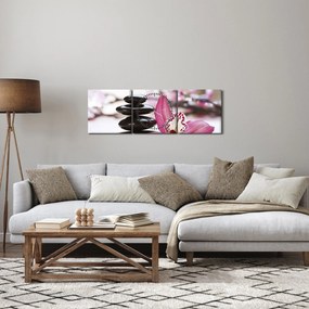 Tablou cupietre pentru masaj și orhidee (cu ceas) (90x30 cm)